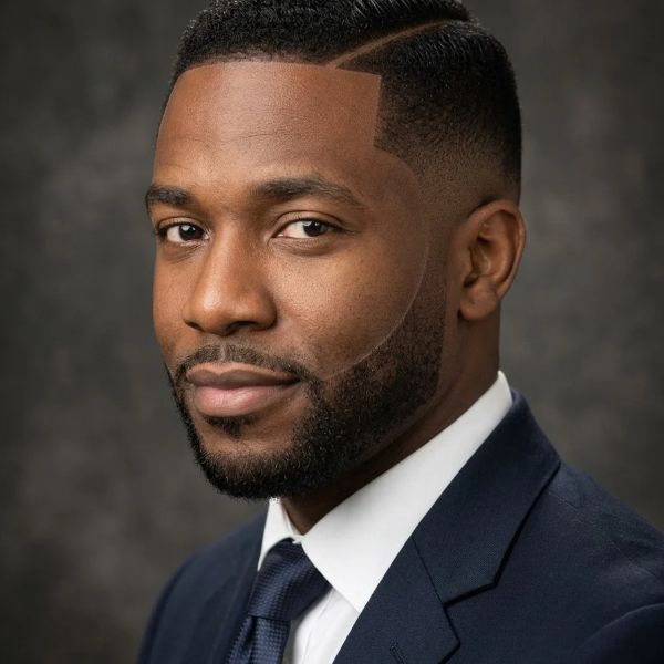 Low Taper Fade With a Side Part