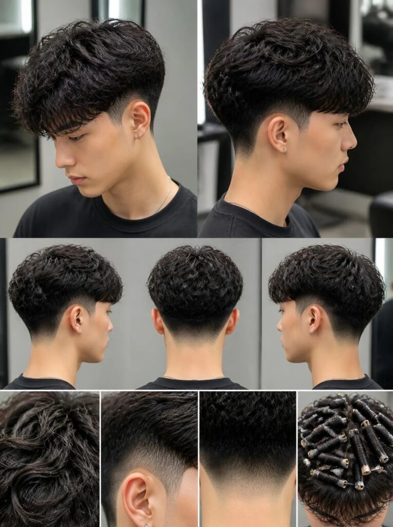 Mid Taper with a Down Perm