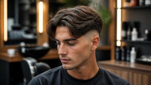 low fade middle part