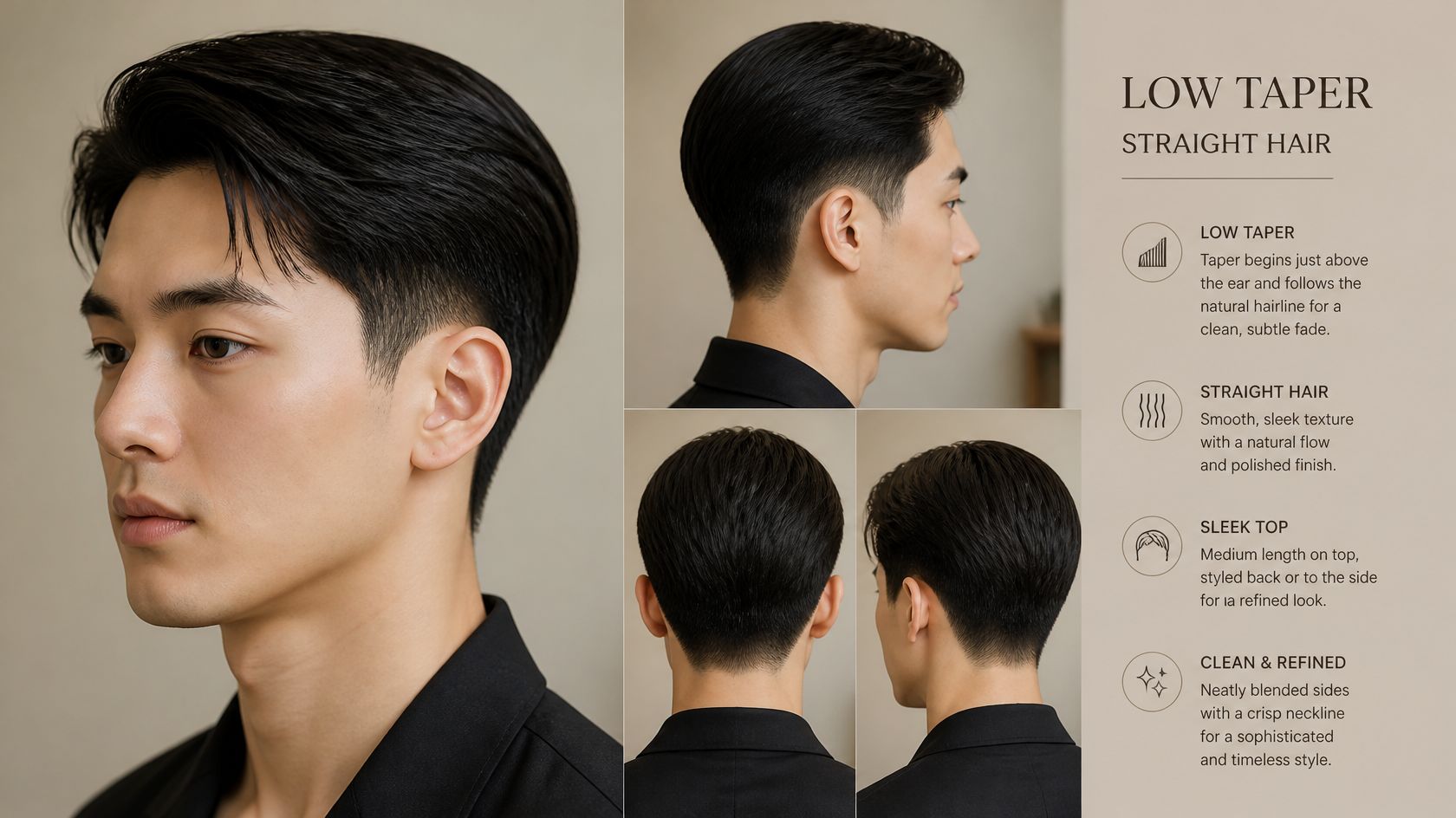 low taper for straight hair